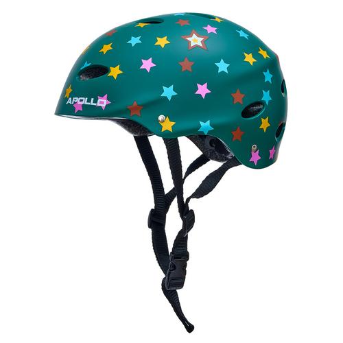 Rückansicht von Apollo Skatehelm mit Design Skate Helm stars