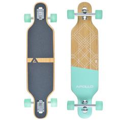 Apollo Savaii Bamboo Longboard holz/türkis