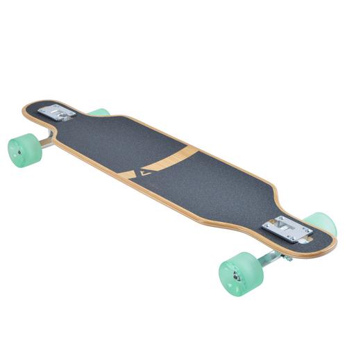 Rückansicht von Apollo Savaii Bamboo Longboard holz-türkis
