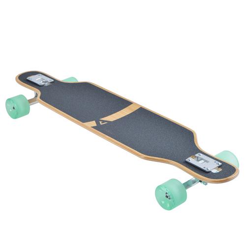 Rückansicht von Apollo Savaii Bamboo Longboard holz/türkis