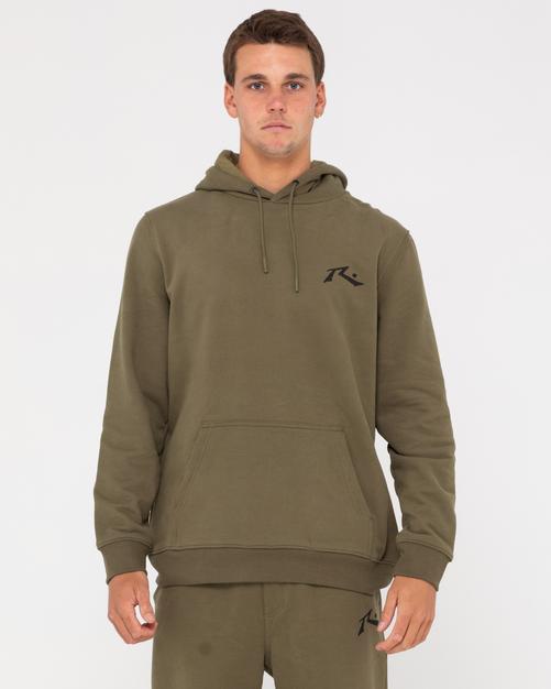 Rückansicht von RUSTY COMPETITION HOODED FLEECE Hoodie Herren Savanna