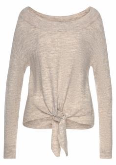 Lascana Strickpullover Strickpullover Damen beige-meliert
