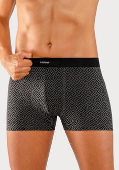 Rückansicht von BRUNO BANANI Boxer Boxershorts Herren bedruckt, schwarz, grau-meliert