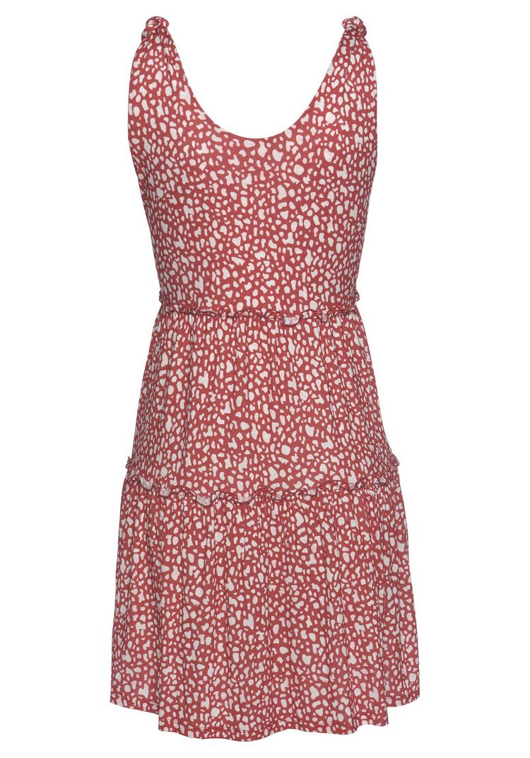 BEACH TIME BEACH TIME Druckkleid Kurzarmkleid Damen - rot-wei&szlig;-bedruckt - 0 | SportScheck