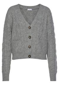 Lascana Strickjacke Strickjacke Damen - grau-meliert