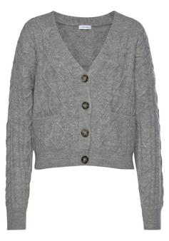 Lascana Strickjacke Strickjacke Damen grau-meliert