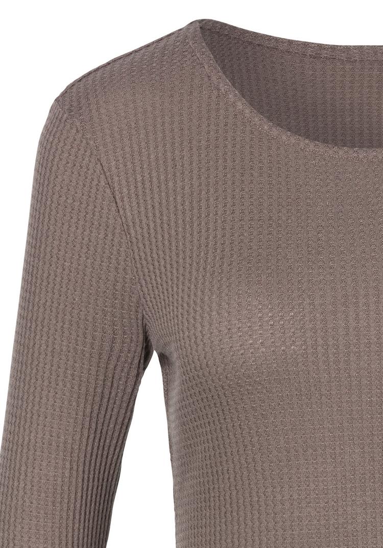 Lascana Lascana Langarmshirt Langarmshirt Damen - taupe - 3 | SportScheck