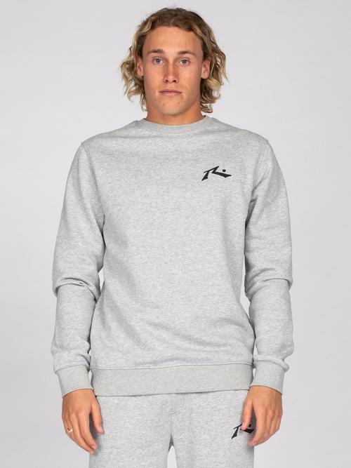 Rückansicht von RUSTY ONE HIT WONDER CREW FLEECE Rundhalspullover Herren Grey Marle