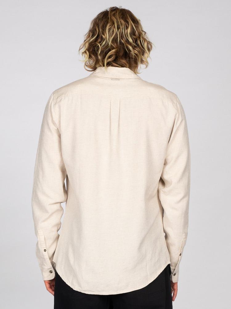 RUSTY RUSTY OVERTONE LONG SLEEVE LINEN SHIRT Langarmhemd Herren - Ecru - 1 | SportScheck