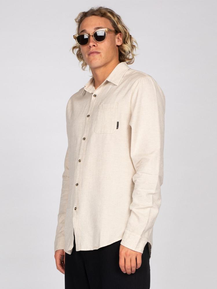 RUSTY RUSTY OVERTONE LONG SLEEVE LINEN SHIRT Langarmhemd Herren - Ecru - 2 | SportScheck