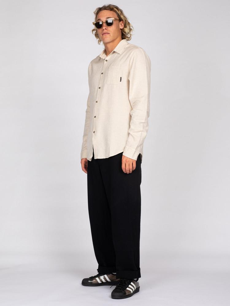 RUSTY RUSTY OVERTONE LONG SLEEVE LINEN SHIRT Langarmhemd Herren - Ecru - 3 | SportScheck