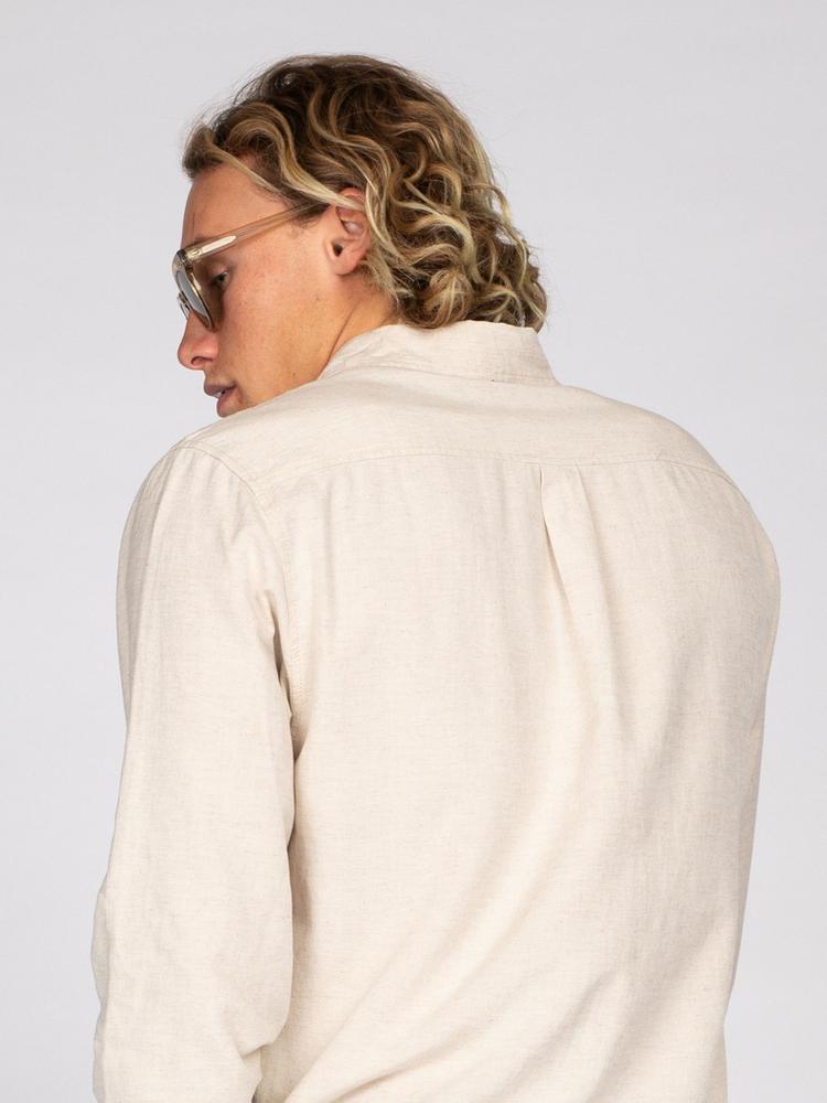 RUSTY RUSTY OVERTONE LONG SLEEVE LINEN SHIRT Langarmhemd Herren - Ecru - 5 | SportScheck