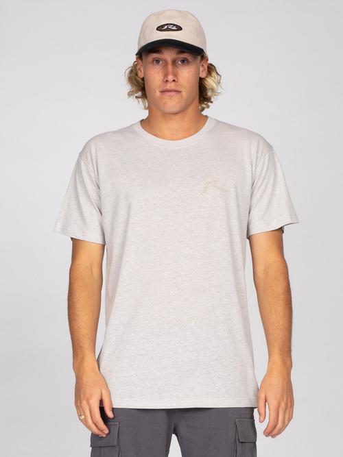 Rückansicht von RUSTY ONE HIT HEMP SHORT SLEEVE TEE T-Shirt Herren Oyster Gray