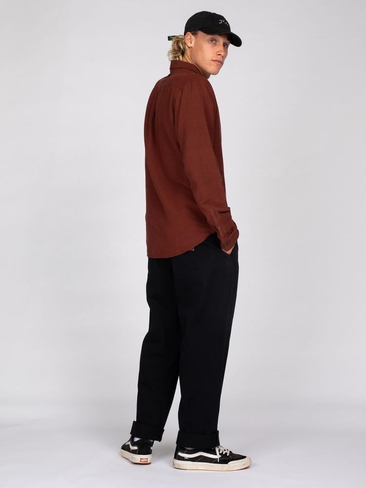 RUSTY RUSTY OVERTONE LONG SLEEVE LINEN SHIRT Langarmhemd Herren - Russet Red - 3 | SportScheck