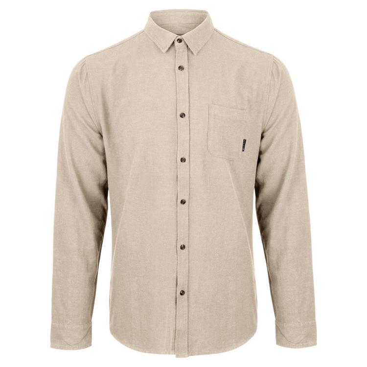 RUSTY RUSTY OVERTONE LONG SLEEVE LINEN SHIRT Langarmhemd Herren - Pumice Stone - 0 | SportScheck