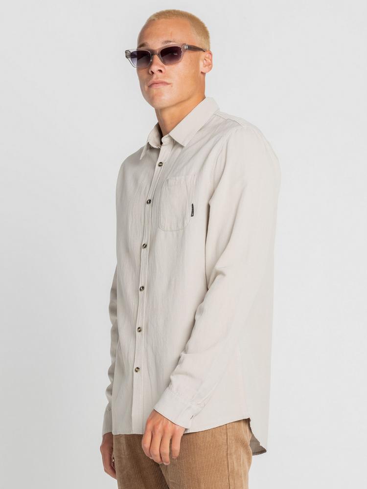 RUSTY RUSTY OVERTONE LONG SLEEVE LINEN SHIRT Langarmhemd Herren - Pumice Stone - 3 | SportScheck
