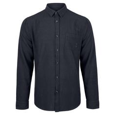 RUSTY OVERTONE LONG SLEEVE LINEN SHIRT Langarmhemd Herren Navy Blue