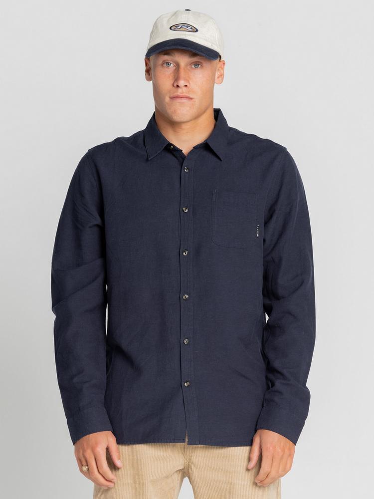 RUSTY RUSTY OVERTONE LONG SLEEVE LINEN SHIRT Langarmhemd Herren - Navy Blue - 0 | SportScheck