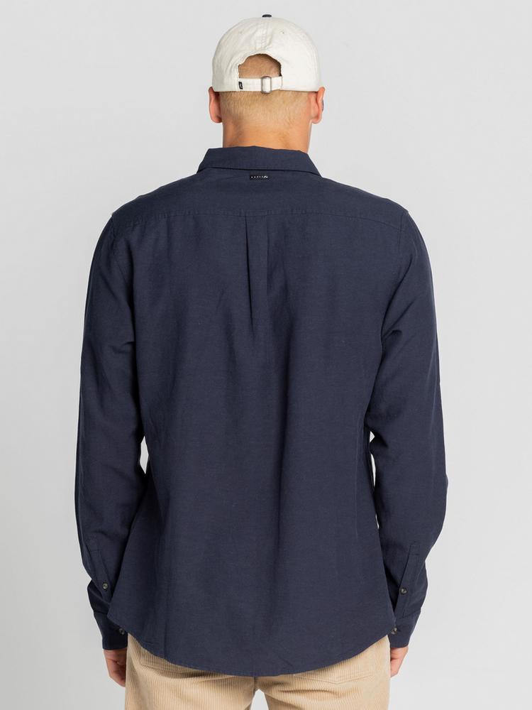 RUSTY RUSTY OVERTONE LONG SLEEVE LINEN SHIRT Langarmhemd Herren - Navy Blue - 1 | SportScheck