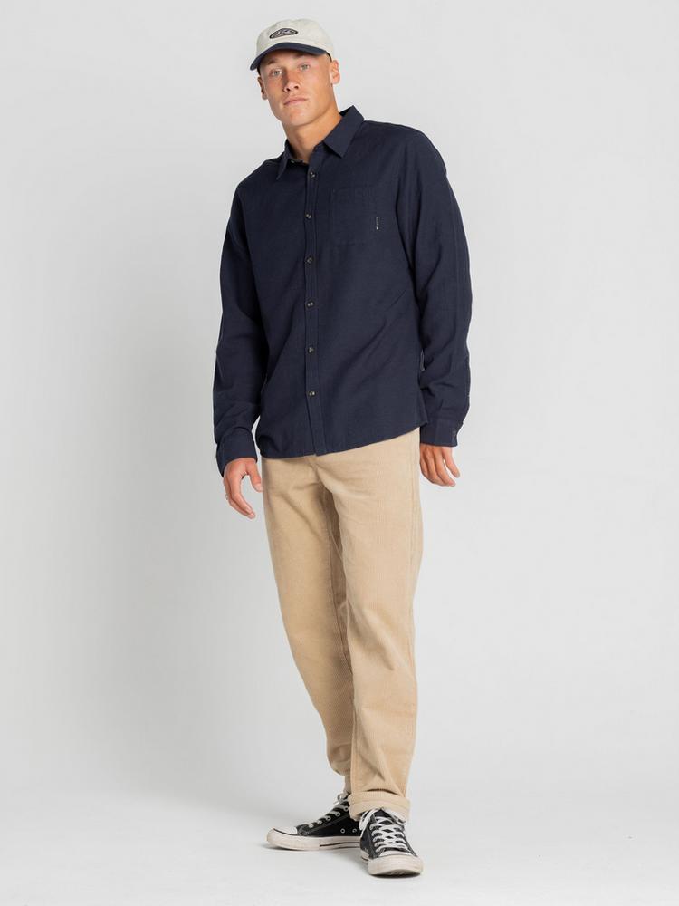 RUSTY RUSTY OVERTONE LONG SLEEVE LINEN SHIRT Langarmhemd Herren - Navy Blue - 2 | SportScheck