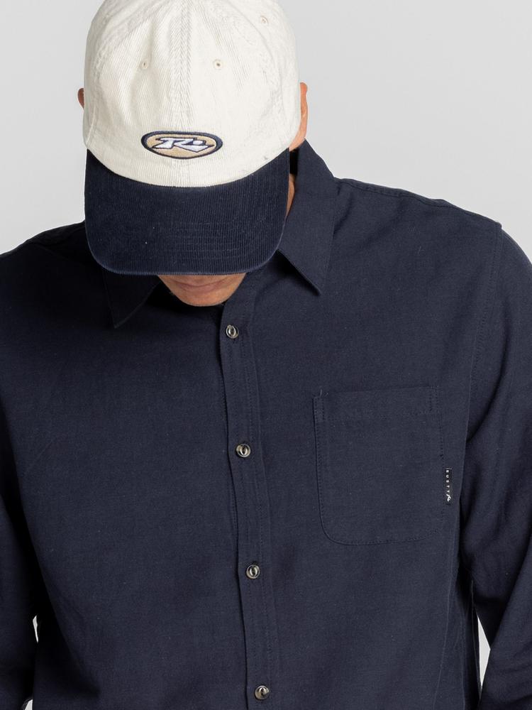 RUSTY RUSTY OVERTONE LONG SLEEVE LINEN SHIRT Langarmhemd Herren - Navy Blue - 4 | SportScheck