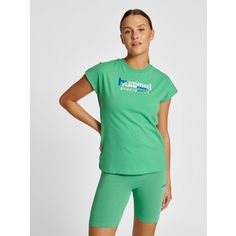 Rückansicht von hummel hmlLGC JASIRA T-SHIRT T-Shirt Damen GREEN SPRUCE