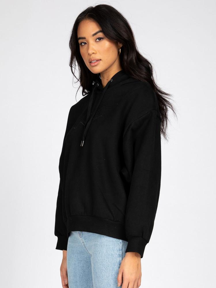 RUSTY RUSTY RUSTY SCRIPT OVERSIZE HOODED FLEECE Hoodie Damen - Black - 3 | SportScheck