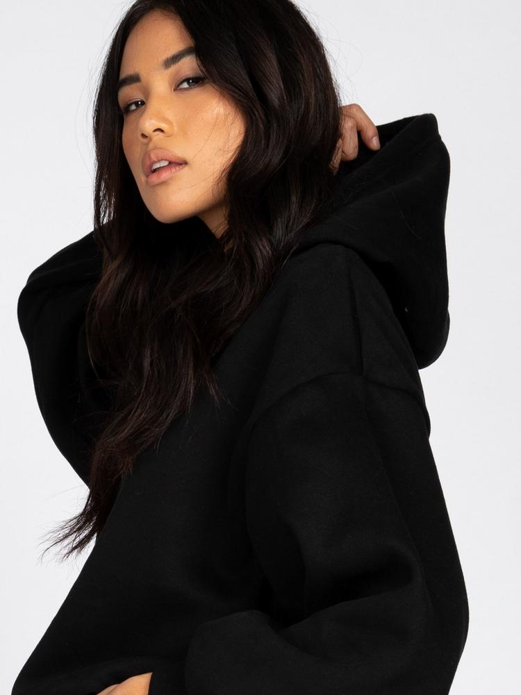 RUSTY RUSTY RUSTY SCRIPT OVERSIZE HOODED FLEECE Hoodie Damen - Black - 4 | SportScheck