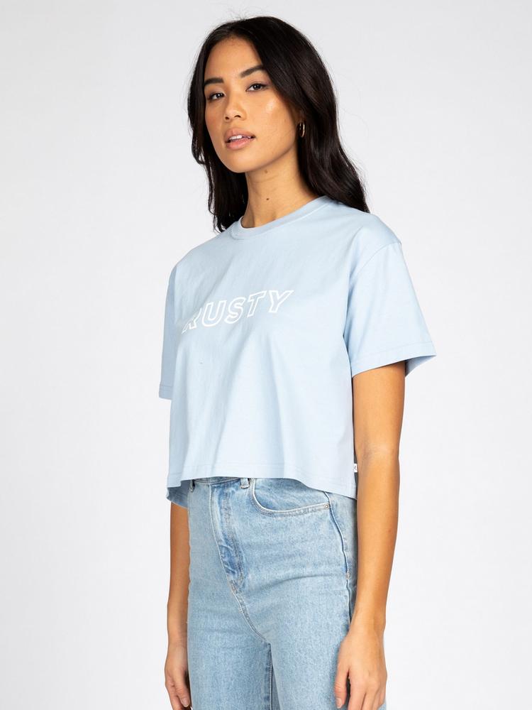 RUSTY RUSTY RUSTY KEY LINE EASY FIT CROP TEE T-Shirt Damen - Sea Ice - 3 | SportScheck