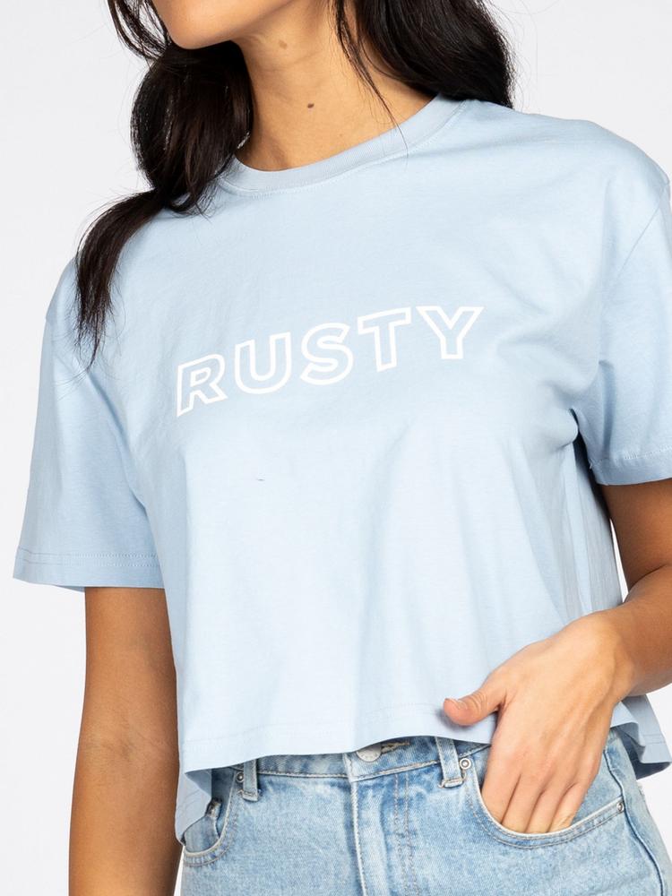 RUSTY RUSTY RUSTY KEY LINE EASY FIT CROP TEE T-Shirt Damen - Sea Ice - 4 | SportScheck