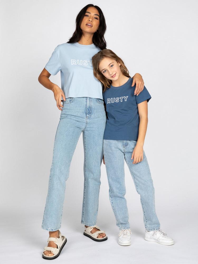 RUSTY RUSTY RUSTY KEY LINE EASY FIT CROP TEE T-Shirt Damen - Sea Ice - 5 | SportScheck