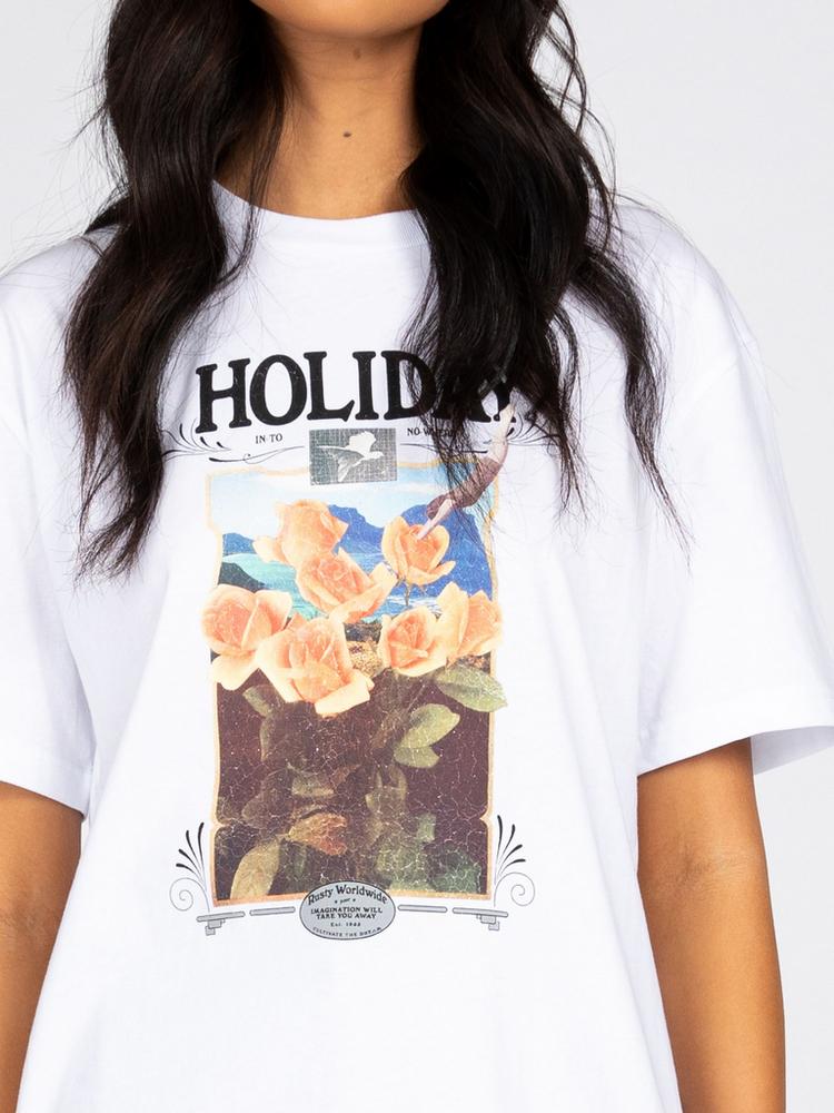 RUSTY RUSTY DREAM HOLIDAY BOYFRIEND FIT TEE T-Shirt Damen - White - 4 | SportScheck