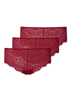 Snocks Hipster Panties aus Spitze Hipster Damen Dunkelrot