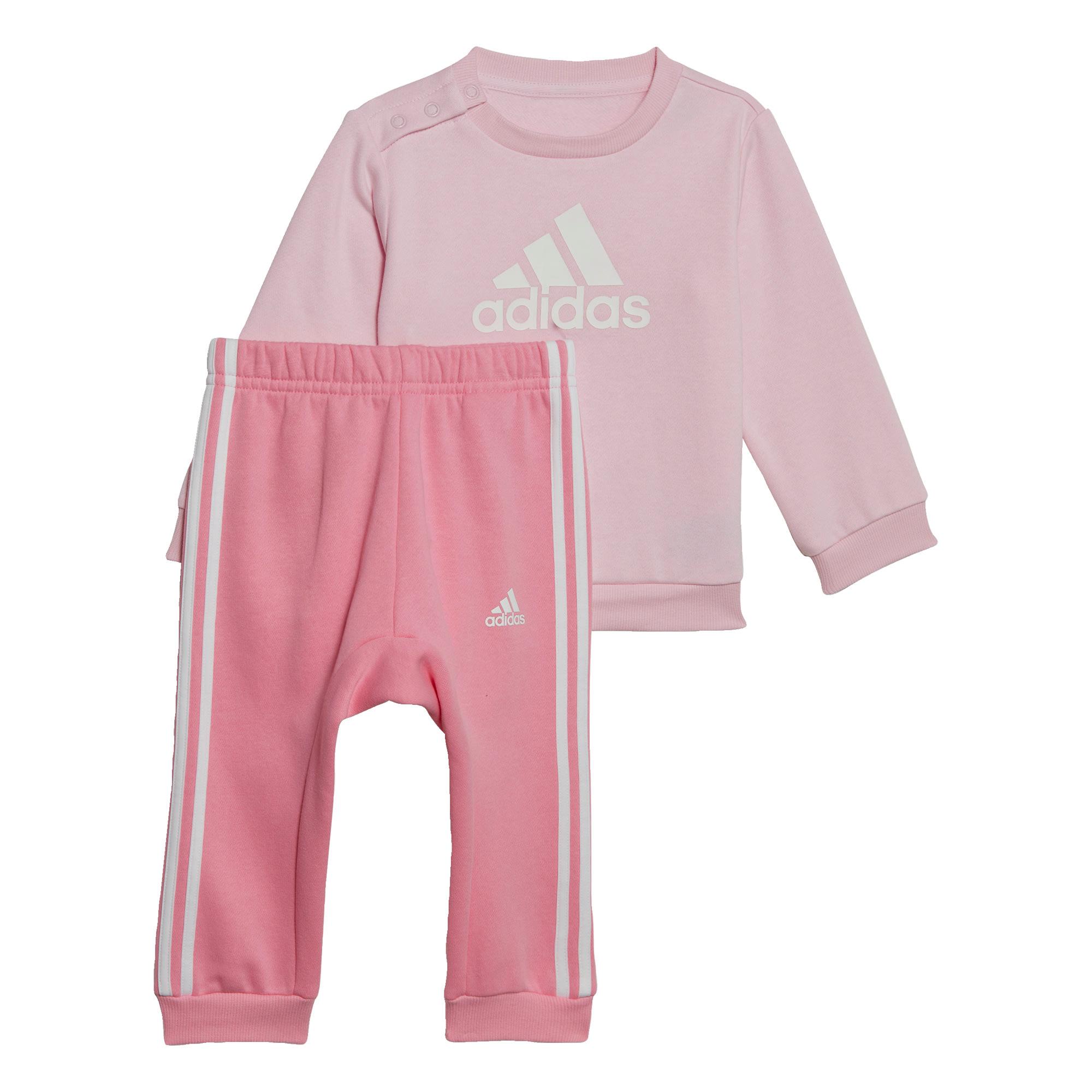 Adidas Badge of Sport Jogginganzug Trainingsanzug Kinder Clear Pink / White Online Shop von SportScheck kaufen