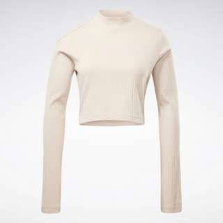 Reebok Yoga Cotton Rib Long-Sleeve Top Funktionsshirt Damen Soft Ecru