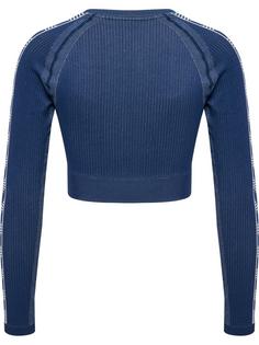 Rückansicht von hummel hmlMT BLAZE SEAMLESS T-SHIRT L/S T-Shirt Damen INSIGNIA BLUE