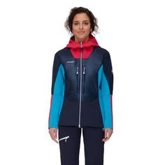 Rückansicht von Mammut Eisfeld Hybrid Hooded Softshelljacke Damen night-azalea