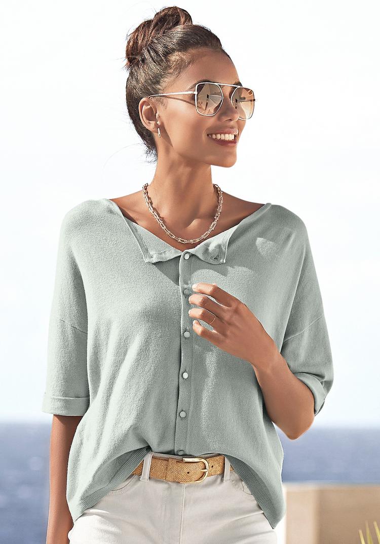 Vivance Vivance Kurzarmpullover Rundhalspullover Damen - hellgr&uuml;n - 2 | SportScheck