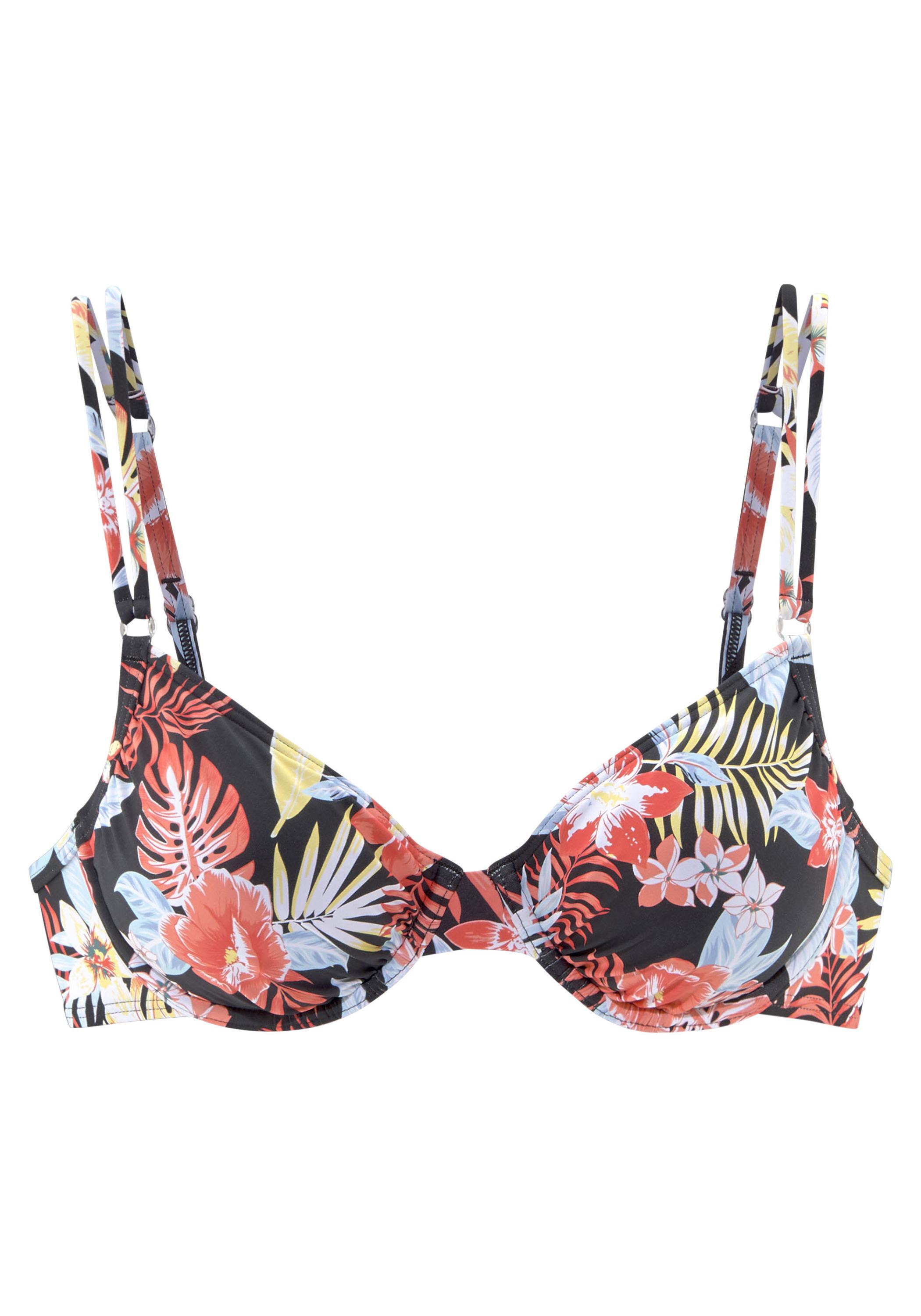 S.OLIVER BügelBikiniTop Bikini Oberteil Damen schwarzbedruckt im