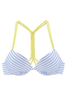 VENICE BEACH Push-Up-Bikini-Top Bikini Oberteil Damen schwarz-wei&szlig;-limette