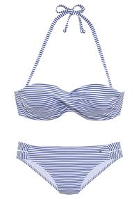 S.OLIVER Bikini Set Damen - hellblau-wei&szlig;