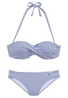 S.OLIVER Bikini Set Damen hellblau-weiß