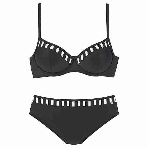 Lascana Bügel-Bikini Bikini Set Damen schwarz-weiß-goldfarben