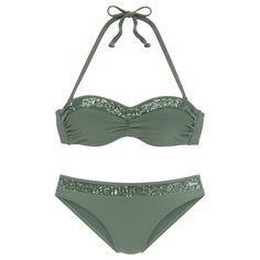 BRUNO BANANI Bügel-Bandeau-Bikini Bikini Set Damen smaragd