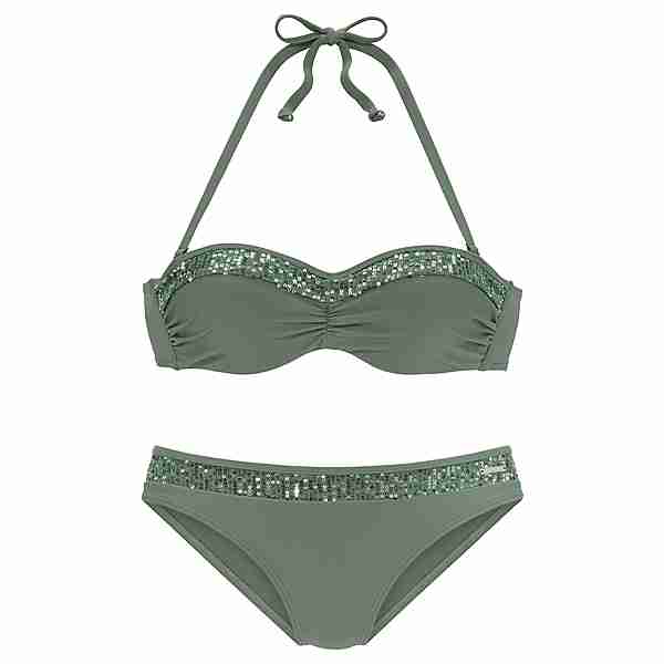 BRUNO BANANI Bügel-Bandeau-Bikini Bikini Set Damen smaragd