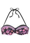 Lascana B&uuml;gel-Bandeau-Bikini-Top Bikini Oberteil Damen - schwarz-pink
