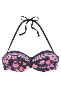 Lascana B&uuml;gel-Bandeau-Bikini-Top Bikini Oberteil Damen - schwarz-pink