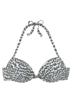 Lascana Push-Up-Bikini-Top Bikini Oberteil Damen oliv-bedruckt