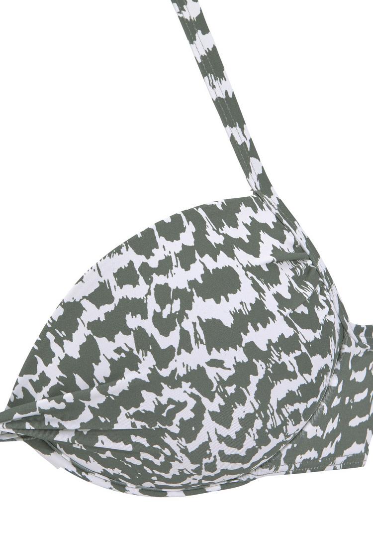 Lascana Lascana Push-Up-Bikini-Top Bikini Oberteil Damen - oliv-bedruckt - 0 | SportScheck