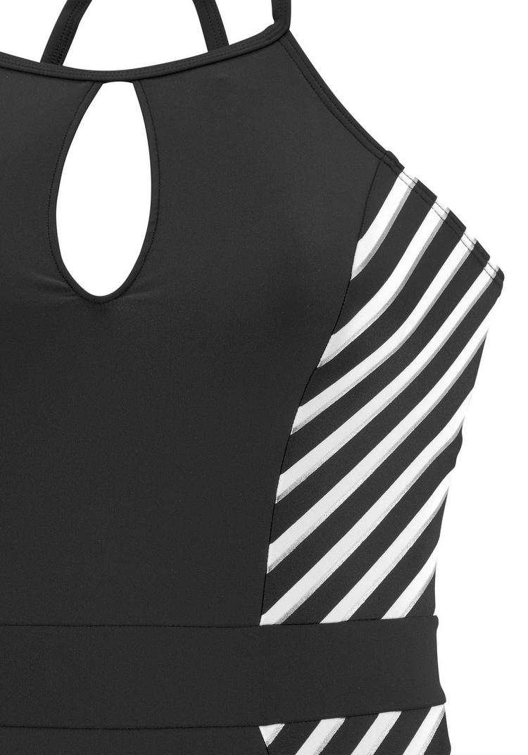 Lascana Lascana Badeanzug Badeanzug Damen - schwarz-wei&szlig;-goldfarben - 0 | SportScheck